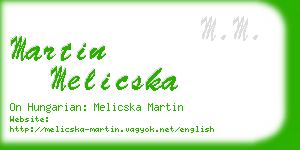 martin melicska business card